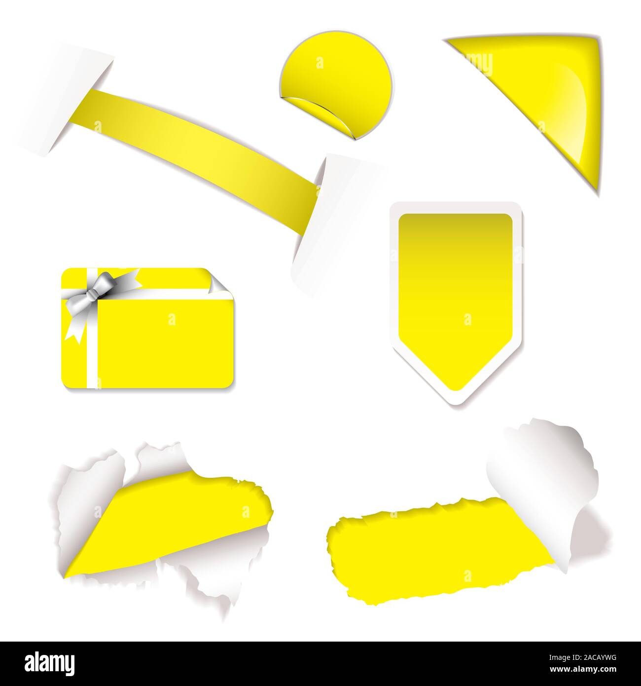 Negozio vendita elementi giallo Foto Stock