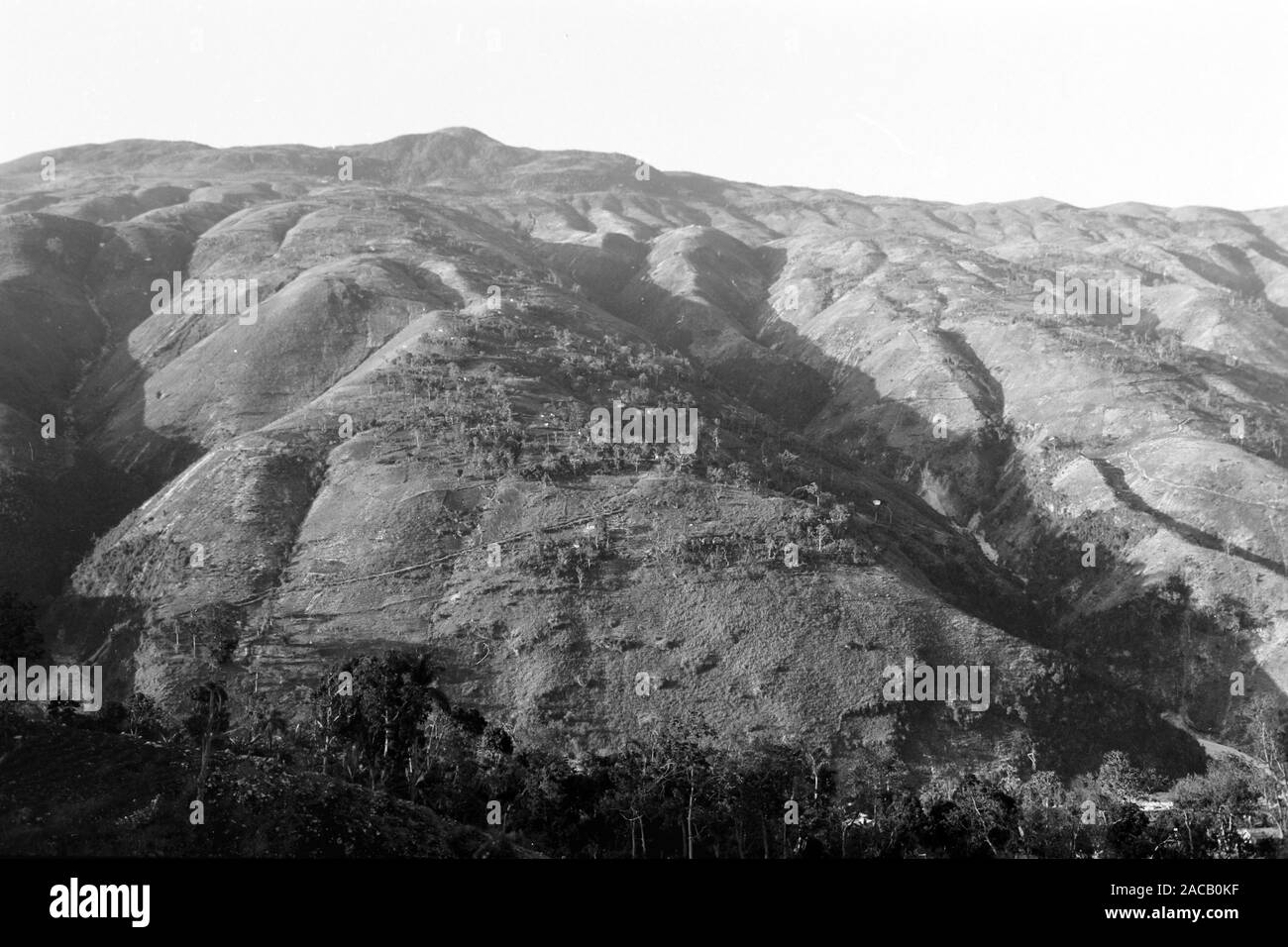 Entwaldete Bergzüge Nähe Port-au-Prince, 1967. Disboscate le gamme della montagna vicino a Port-au-Prince, 1967. Foto Stock