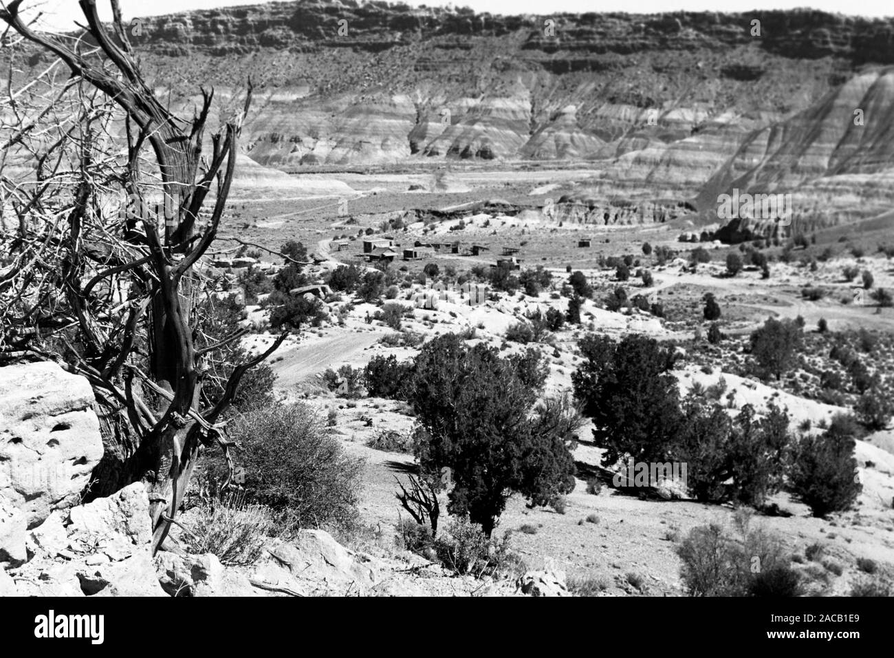 Unterwegs im Grenzgebiet Utah-Arizona, 1960er. Roadtrip attorno alla linea di confine Utah-Arizona, 1960s. Foto Stock