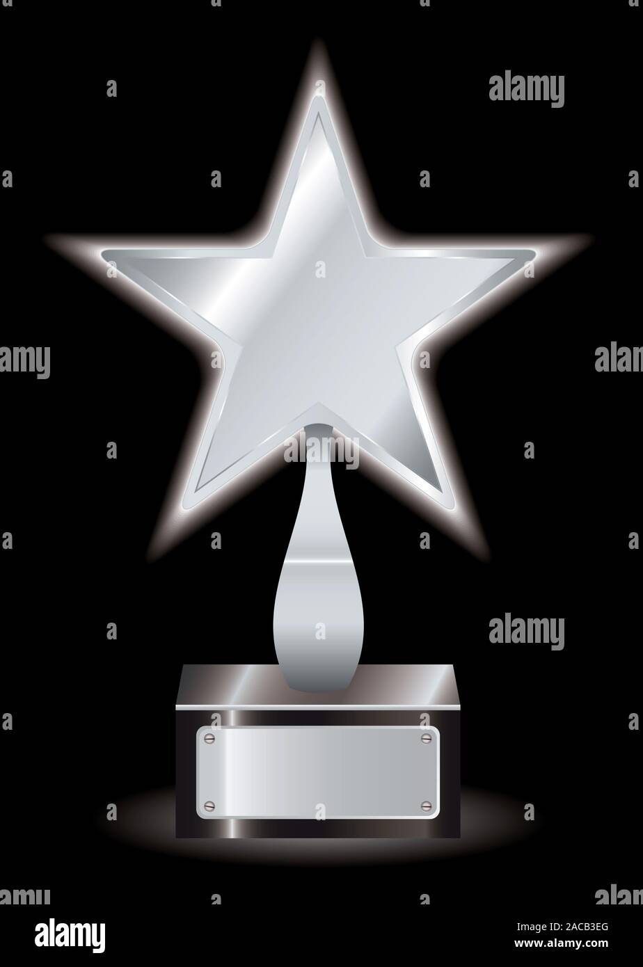 Silver star award trophy Foto Stock