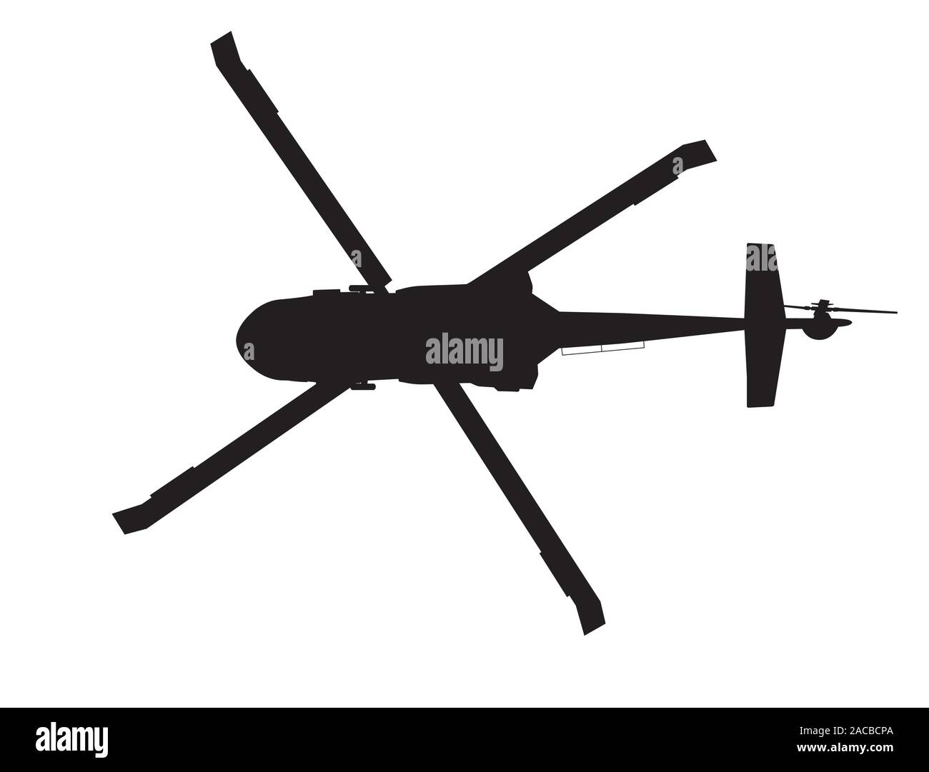 Elicottero silhouette dettagliata. EPS vettoriali 10 Illustrazione Vettoriale