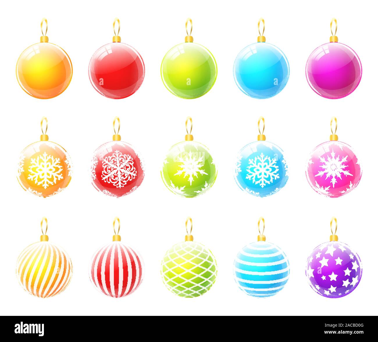 Set di vettore di colorate palle di Natale Illustrazione Vettoriale