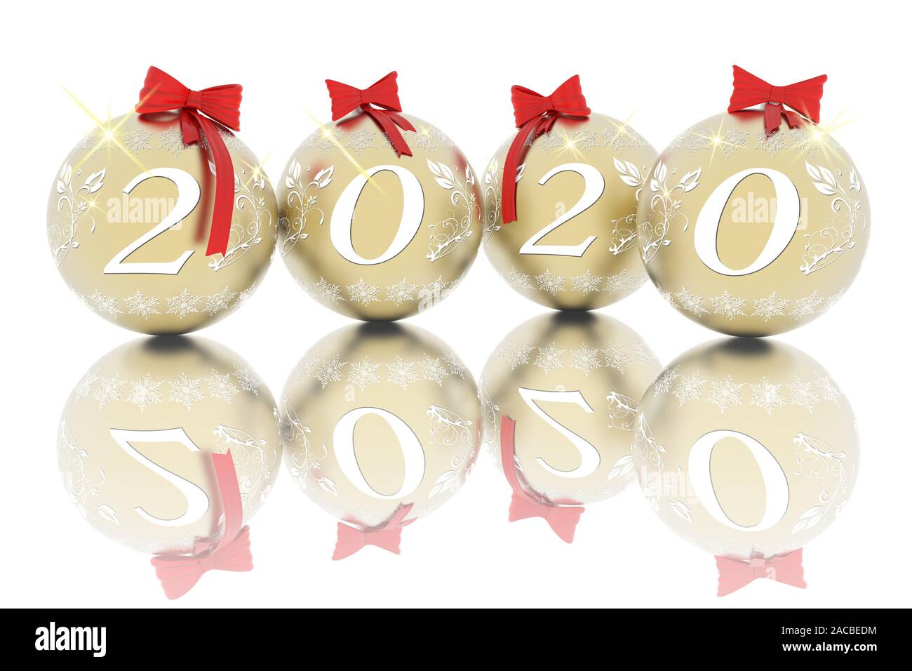Nuovo anno 2020. Nuovo anno 2020 in numeri e con decorazione di Natale. Foto Stock