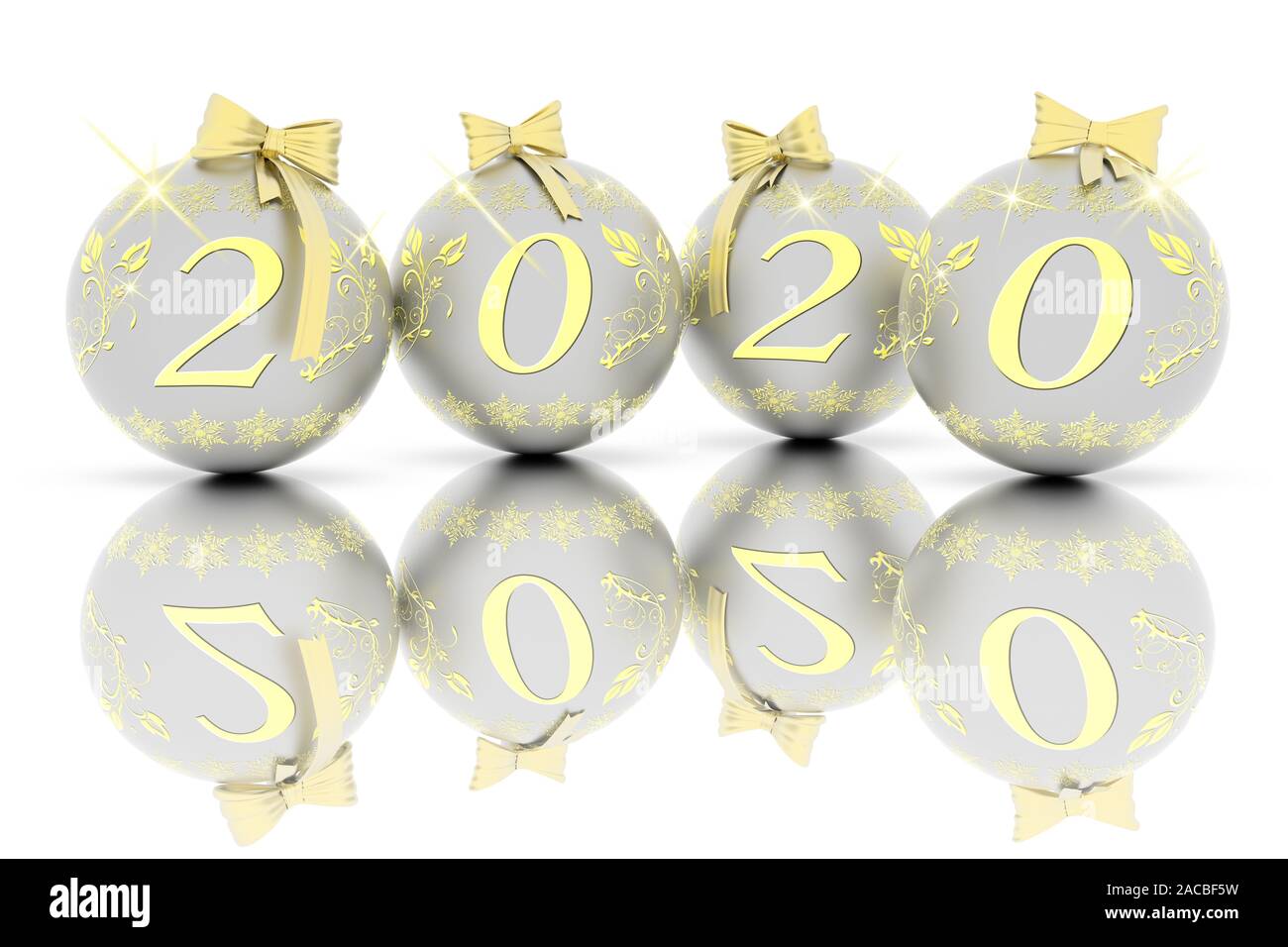 Nuovo anno 2020. Nuovo anno 2020 in numeri e con decorazione di Natale. Foto Stock