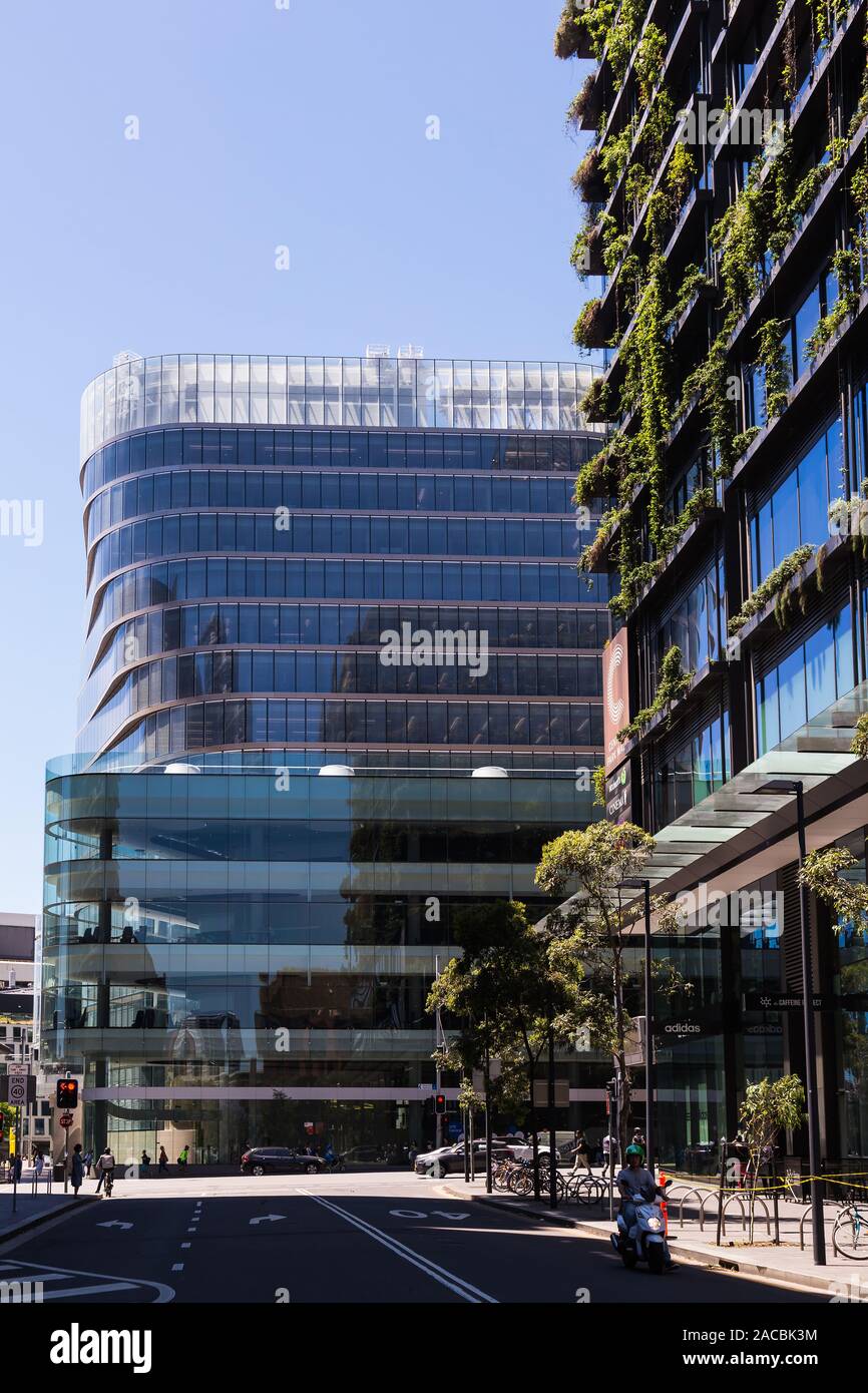 Il vetro encassed UTS edificio centrale ha molte caratteristiche di design esclusive. Progettato da Australian architectural firm FJMT, esso offre un 10-twiste livello Foto Stock