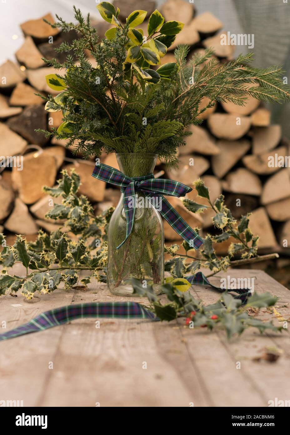 Naturale decorazioni di Natale Foto Stock