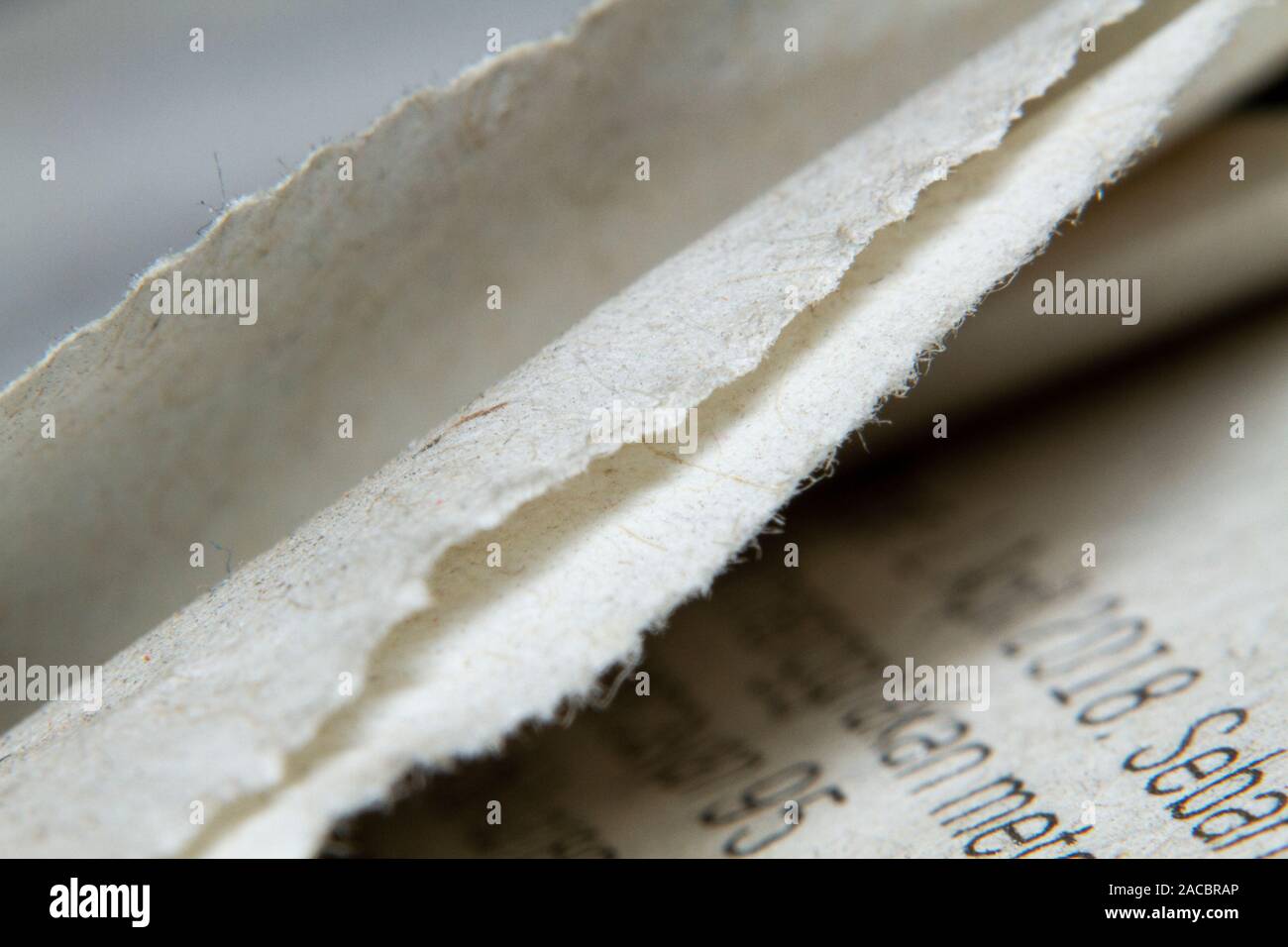 Riprese macro un giornale closeup foto Foto Stock