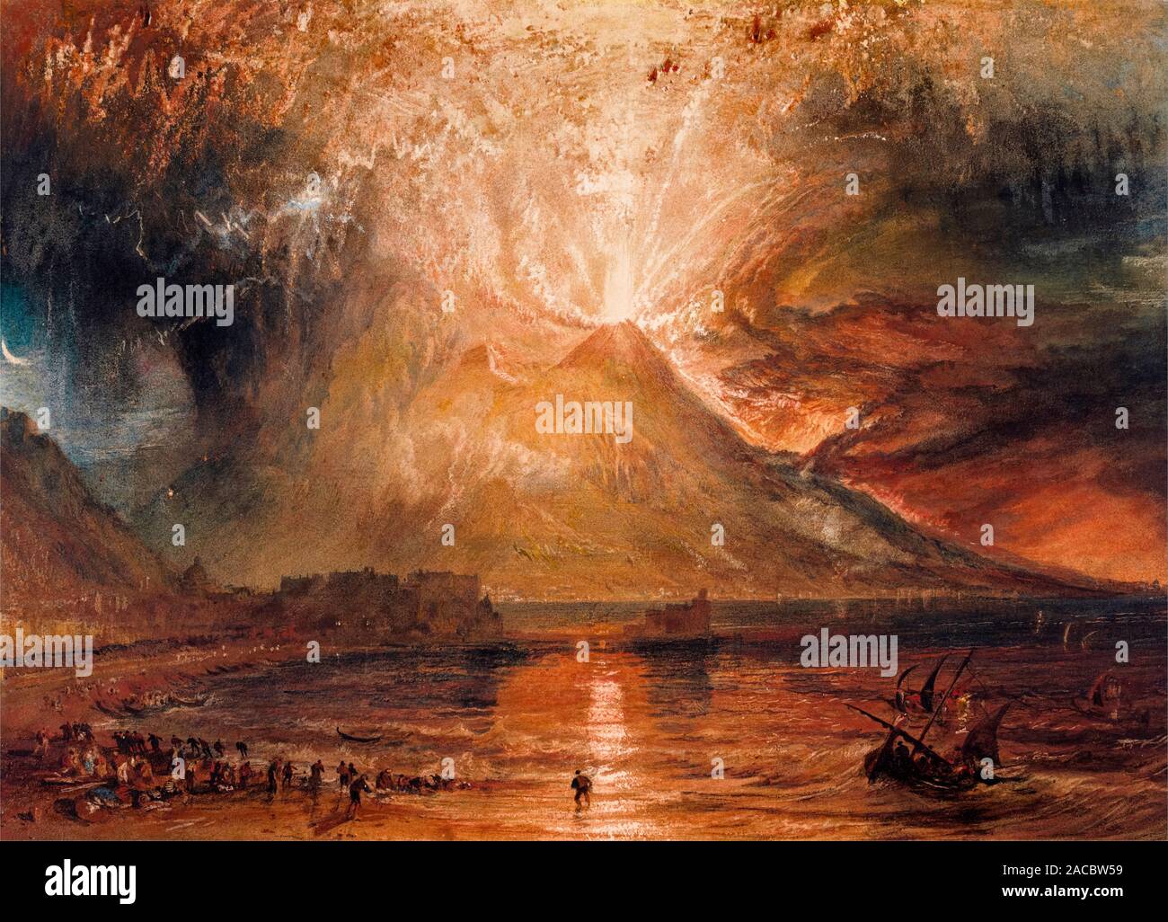 JMW Turner, il Vesuvio in eruzione, la pittura di paesaggio, 1817-1820 Foto Stock