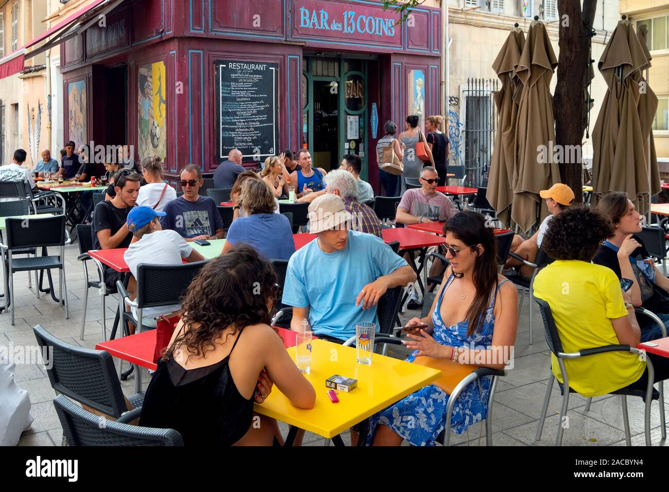 Bar des 13 monete, Le Panier district, Marsiglia Provence, Francia Foto Stock