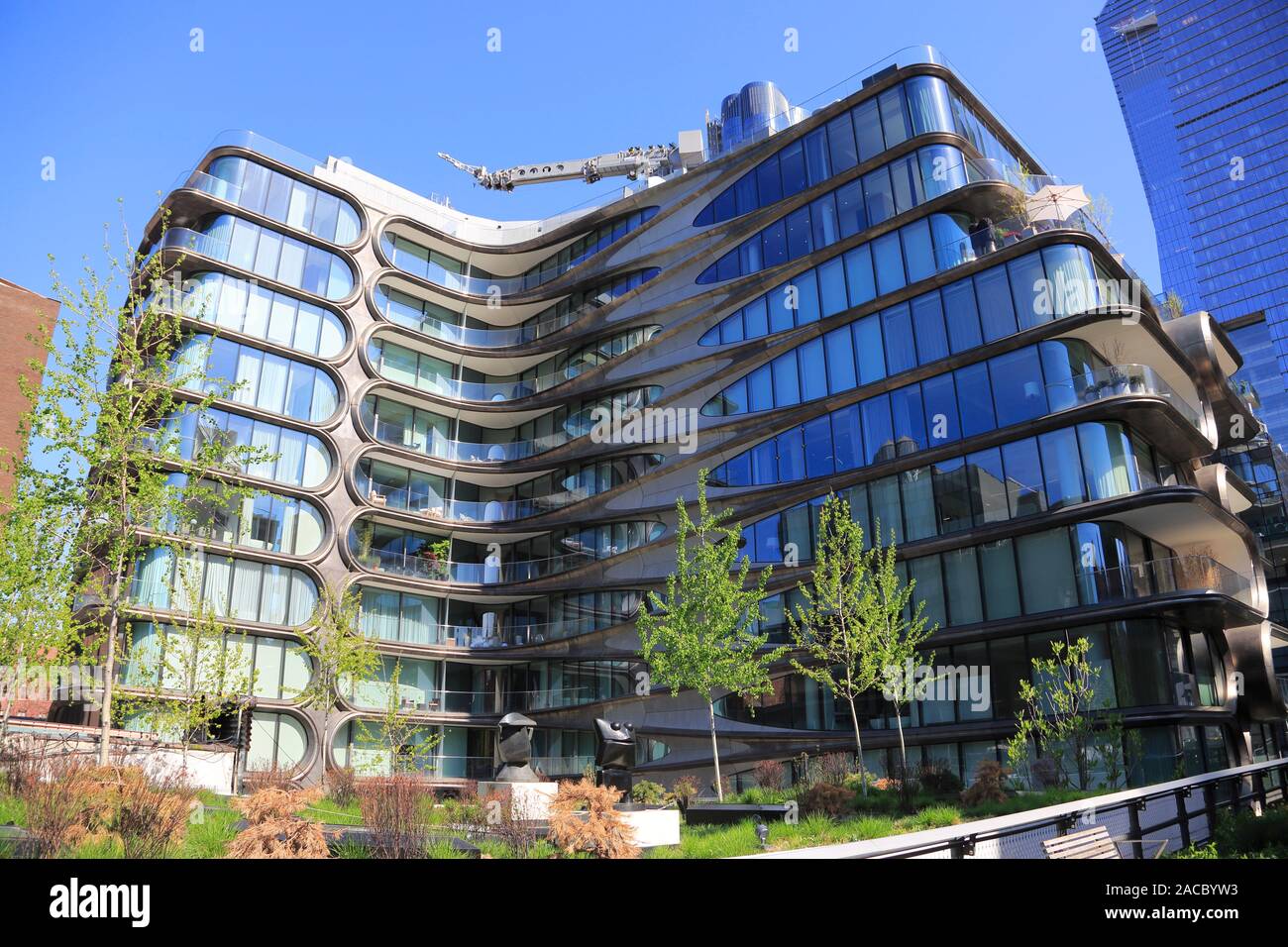 Appartamento Edificio progettato dall'architetto Zaha Hadid, 520 West 28th Street, Chelsea, Manhattan, New York City, Stati Uniti d'America Foto Stock