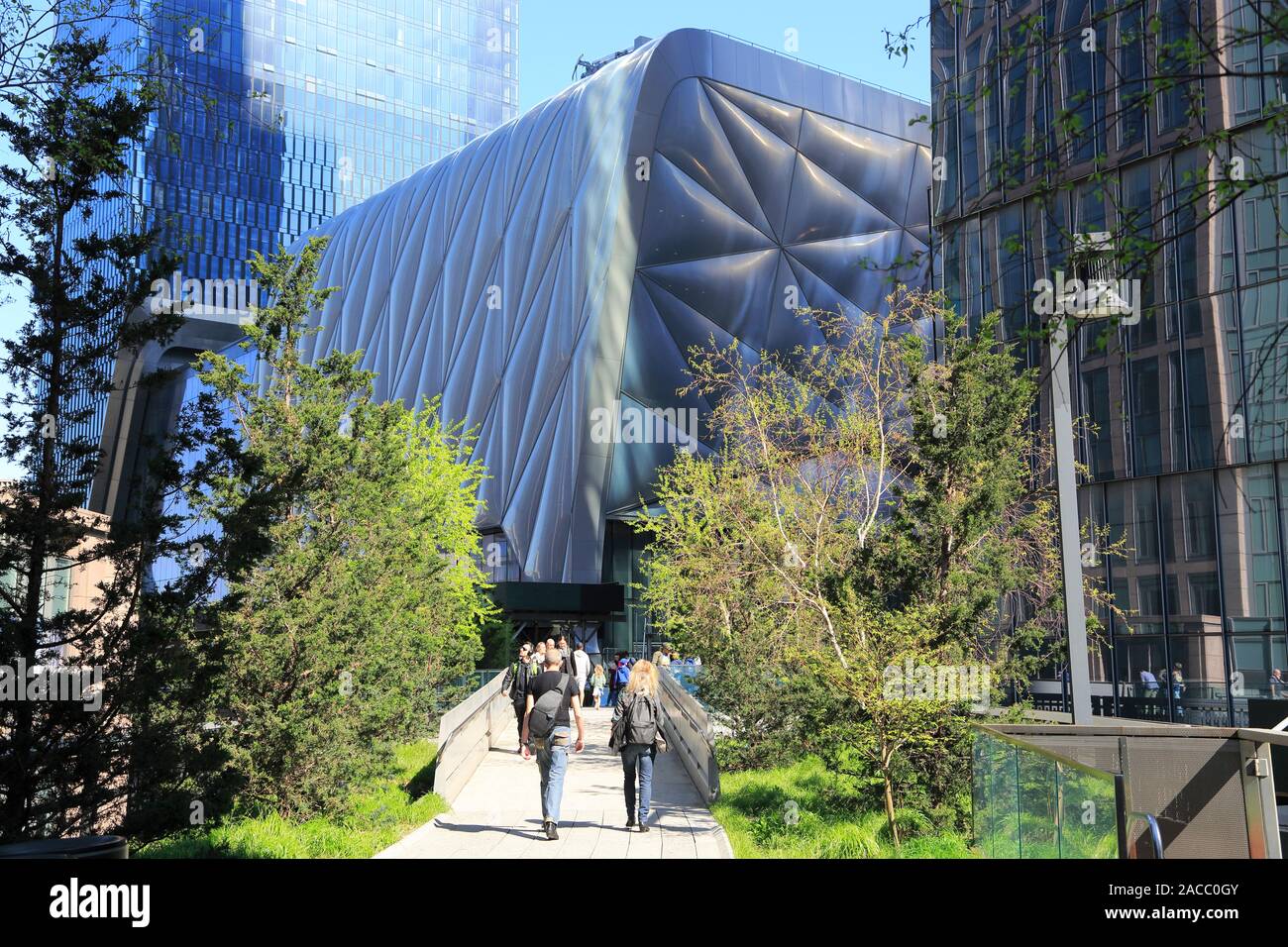 Linea alta Park, il capannone centro culturale, Cantieri Hudson, Manhattan, New York, New York, Stati Uniti d'America Foto Stock