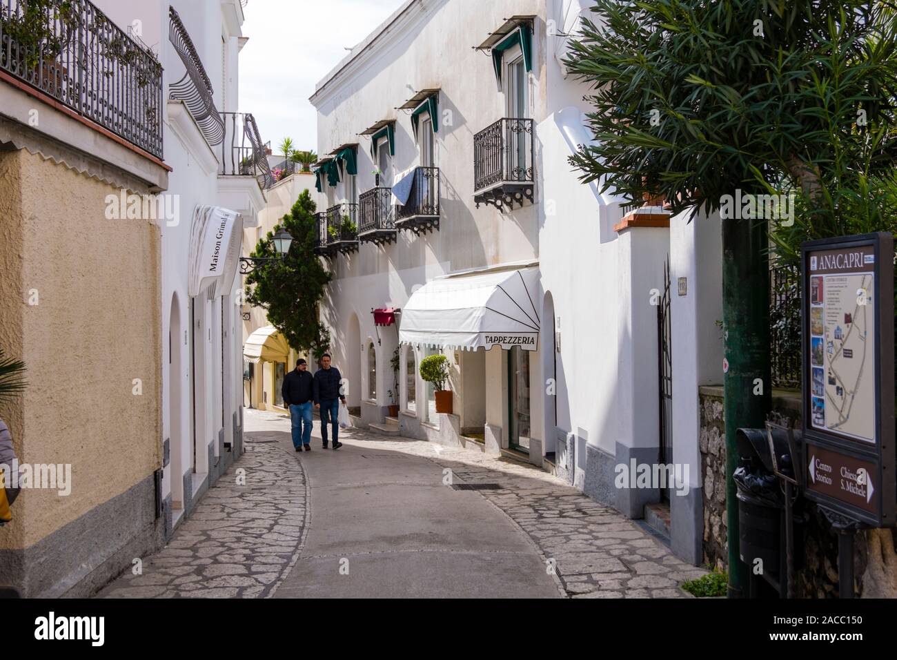 Via Giuseppe Orlandi, Anacapri, Capri, Italia Foto Stock