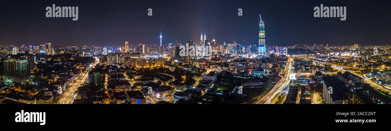Vista panoramica della città di Kuala Lumpur, Malesia Foto Stock