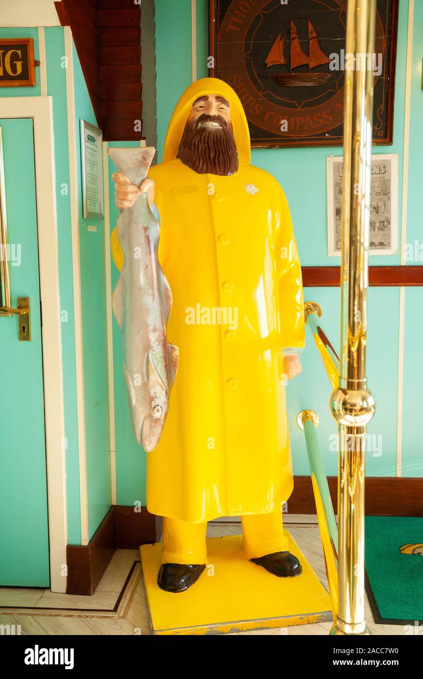 Fisherman la figura di un pesce e chip shop a Anstruther Fife Scozia Scotland Foto Stock