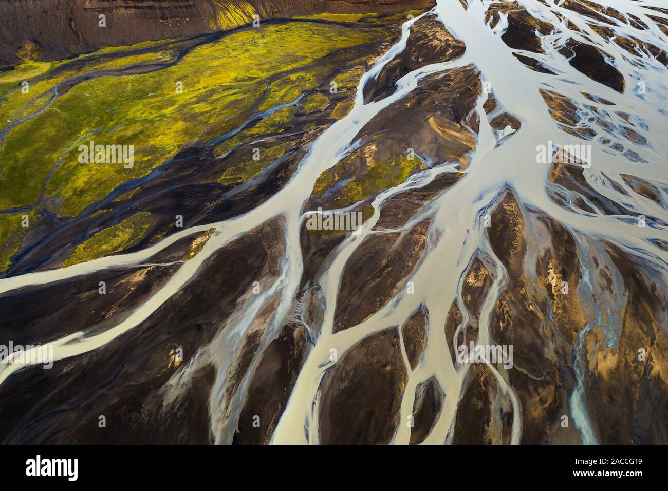 Fiume Tungnaa negli altopiani del Islanda. Foto Stock