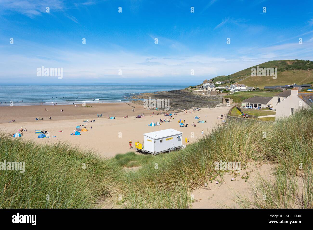 Croyde Beach, Croyde, Devon, Inghilterra, Regno Unito Foto Stock