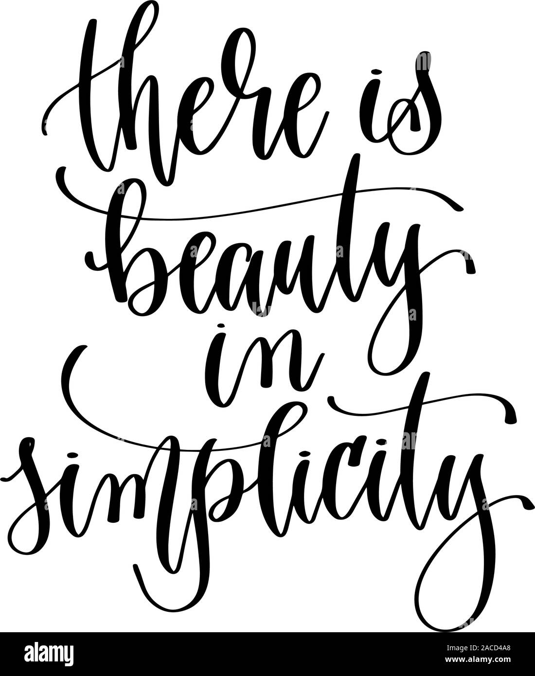 Vi è la bellezza della semplicità - scritte a mano iscrizione testo, ispirazione e motivazione preventivo positivo Illustrazione Vettoriale