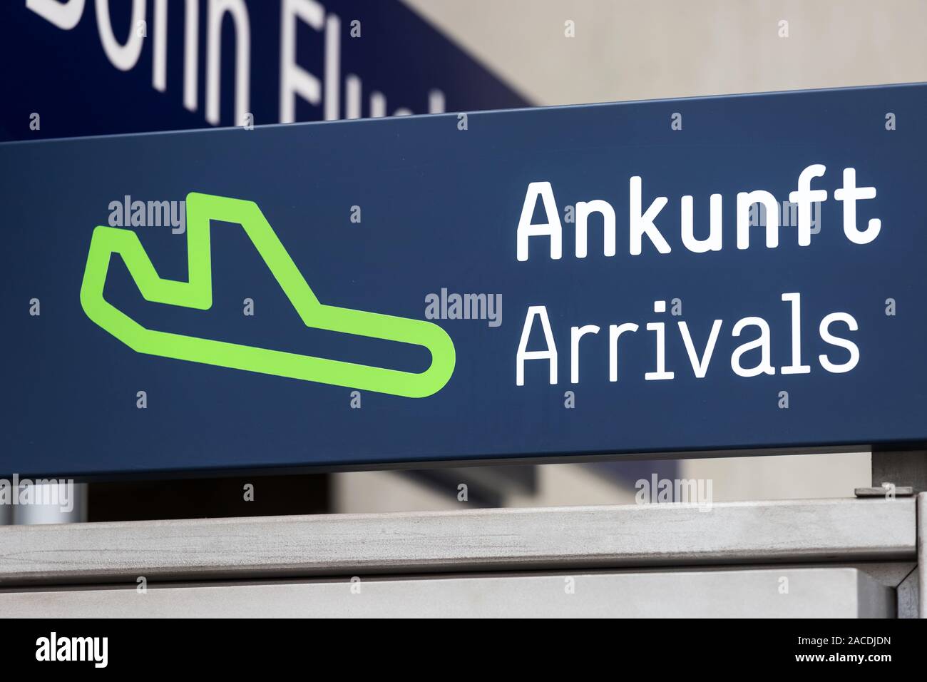 Grafico degli arrivi presso un aeroporto tedesco Foto Stock