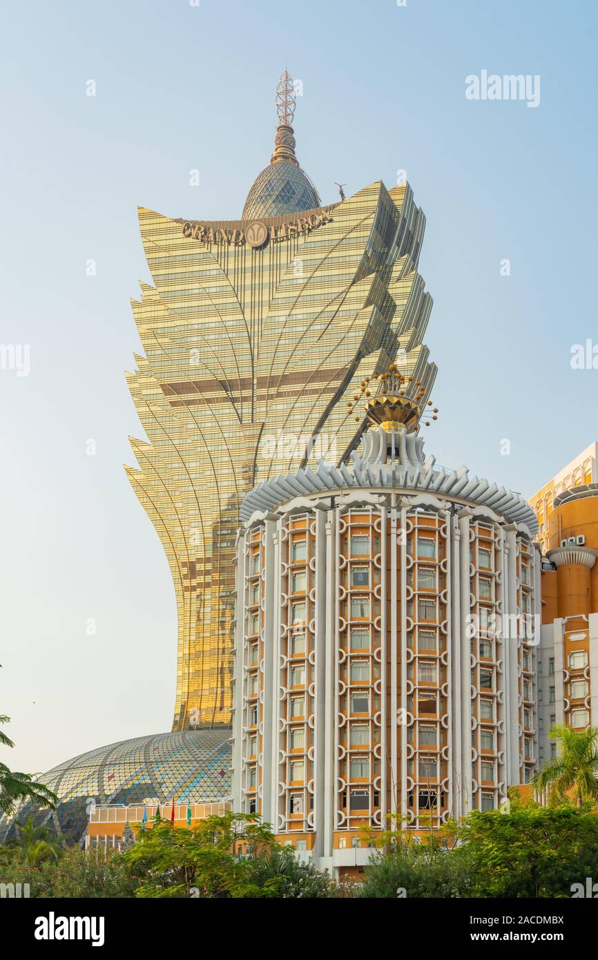 Macao, Ott 19: esterne del famoso Lisboa Casinò il Ott 19, 2019 a Macau, Cina Foto Stock