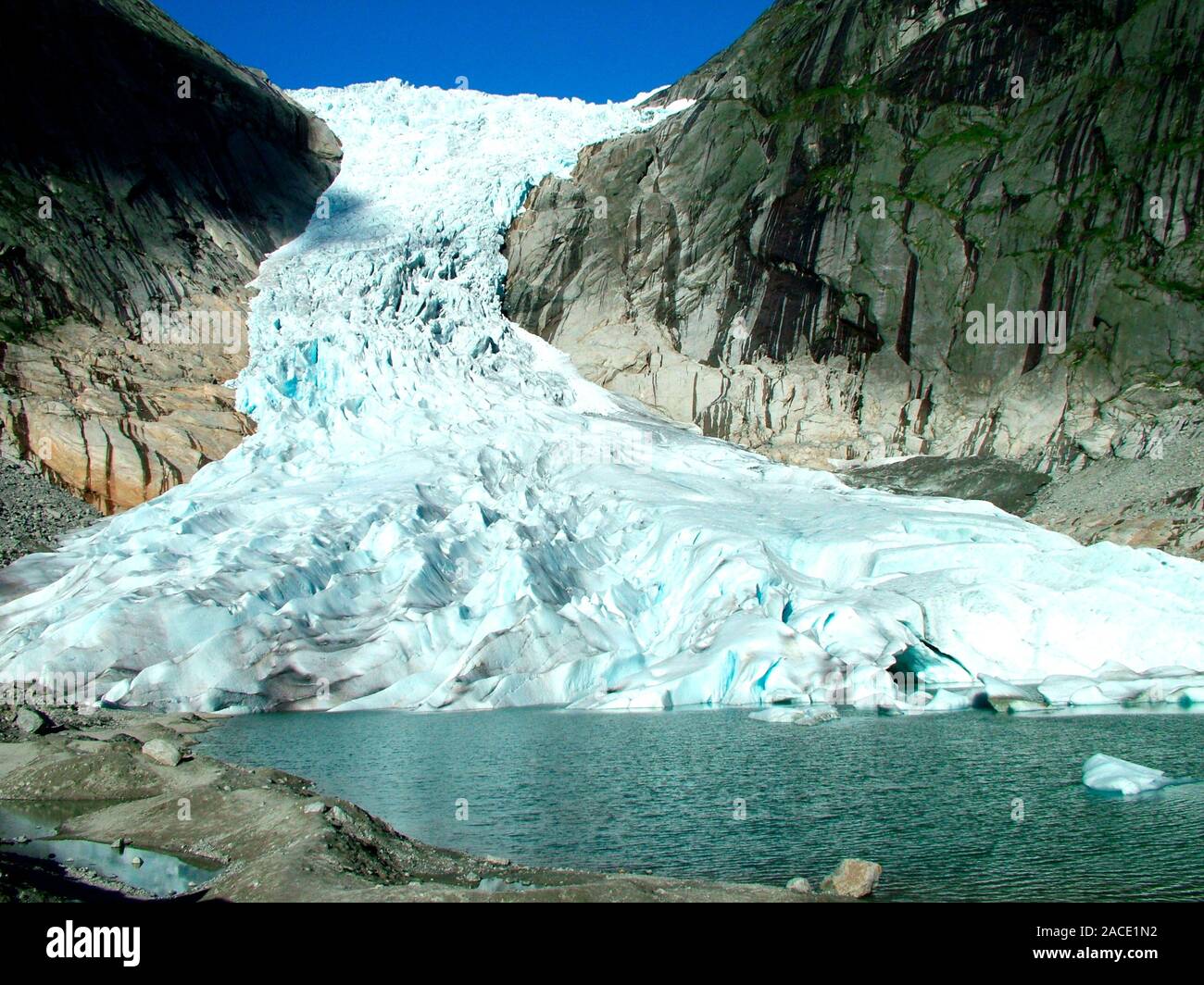 Europa, Skandinavien, Norwegen, Gletscher, Briksdal, Briksdalsbreen, Foto Stock