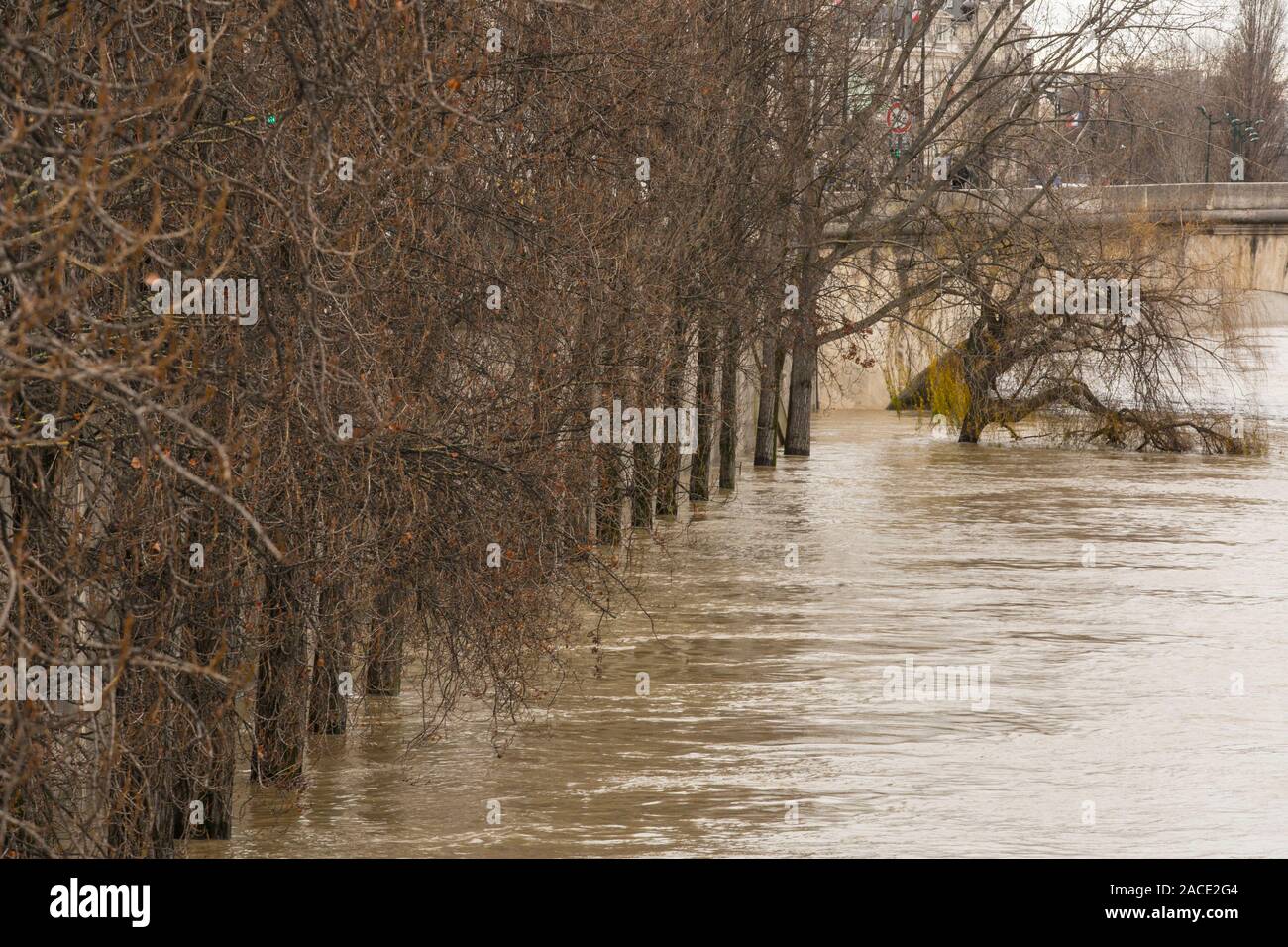 Inondazioni in parigi Foto Stock