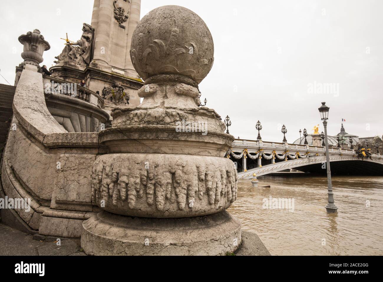 Inondazioni in parigi Foto Stock