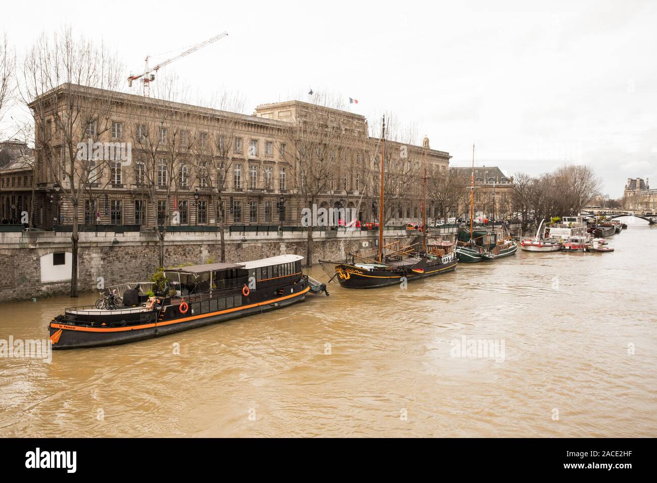 Inondazioni in parigi Foto Stock