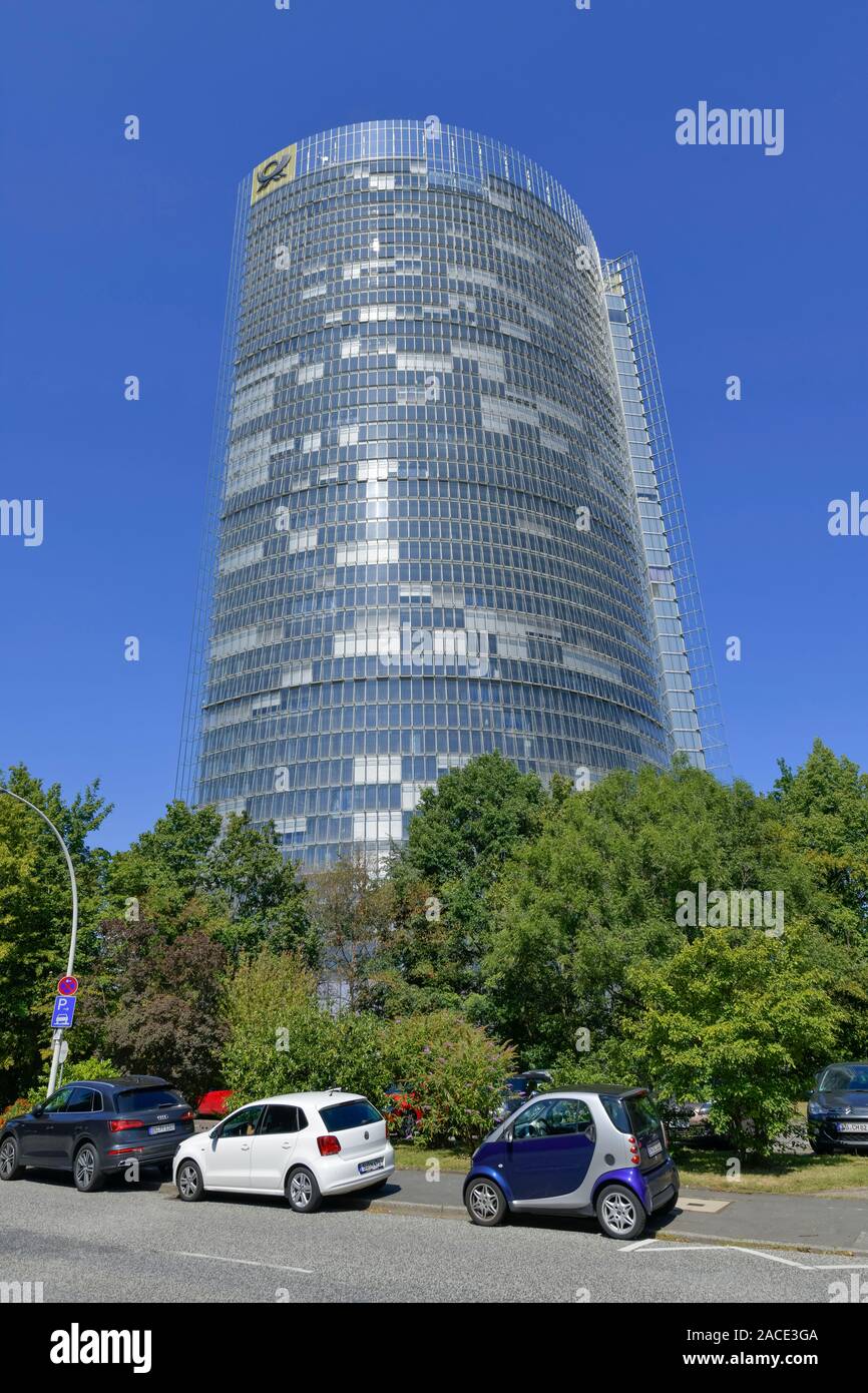 Post Tower, Konzernzentrale der Deutsche Post DHL Gruppo, Charles-de-Gaulle-Straße, Bonn, Nordrhein-Westfalen, Deutschland Foto Stock