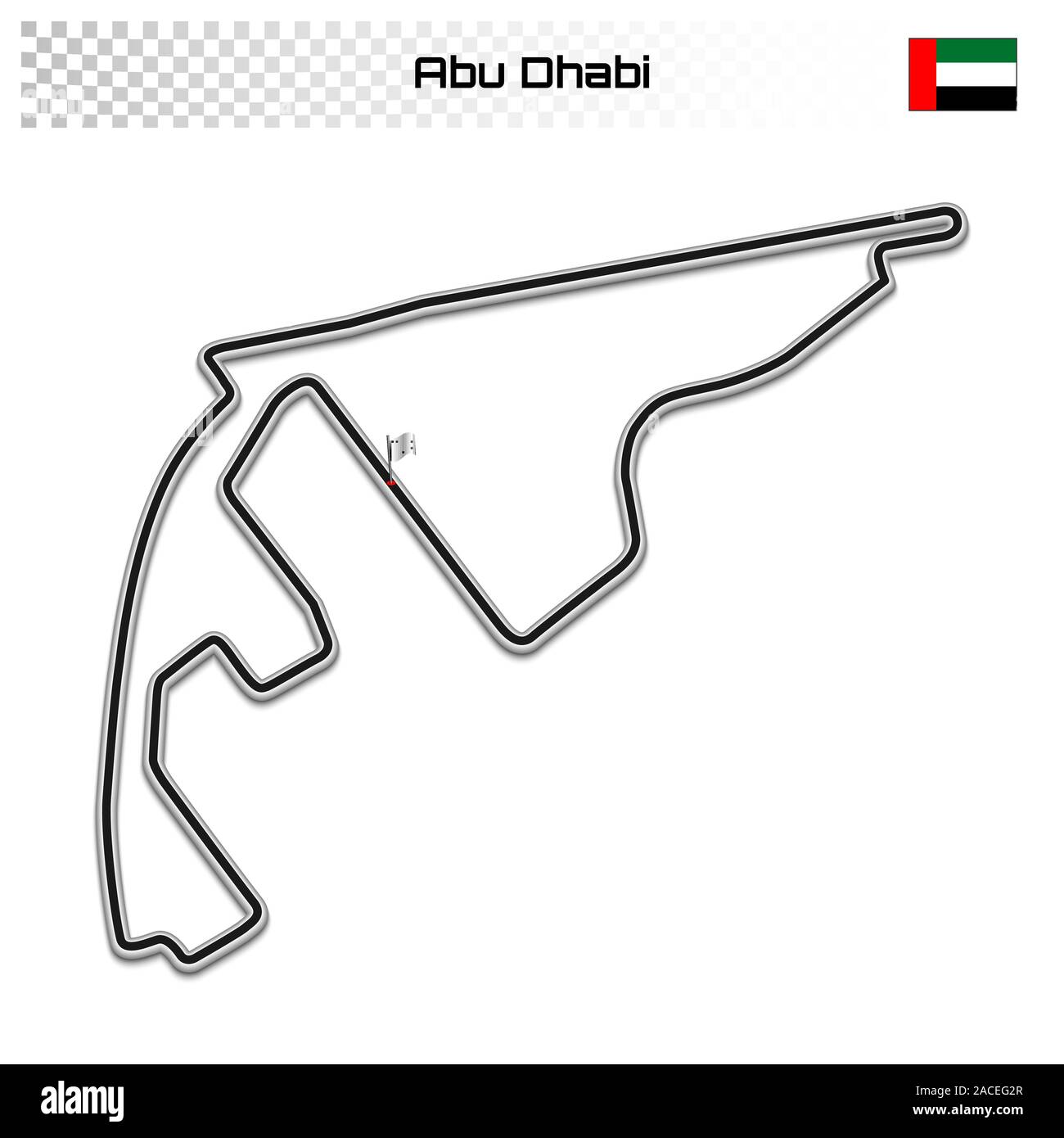 Abu Dhabi circuito per il Motorsport e Autosport. Emirates grand prix race track. Illustrazione Vettoriale