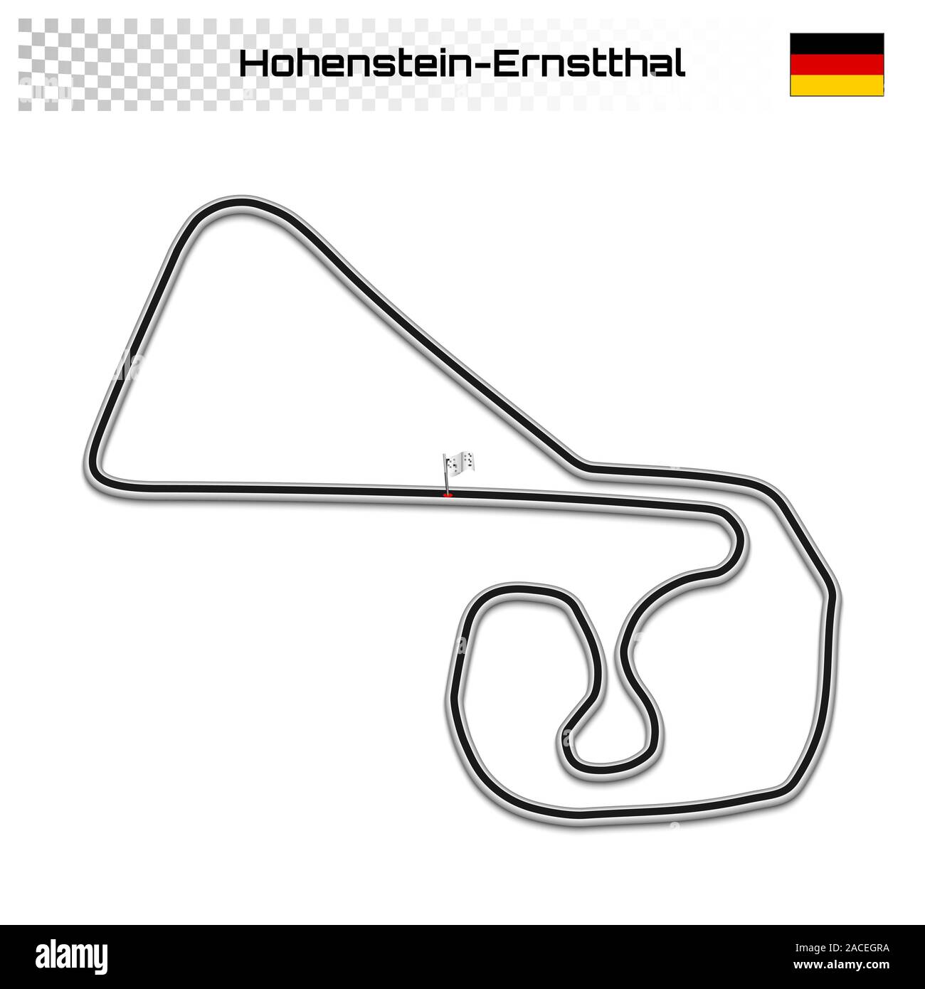 Hohenstein-ernstthal circuito per il Motorsport e Autosport. Gran Premio di Germania Race Track. Illustrazione Vettoriale