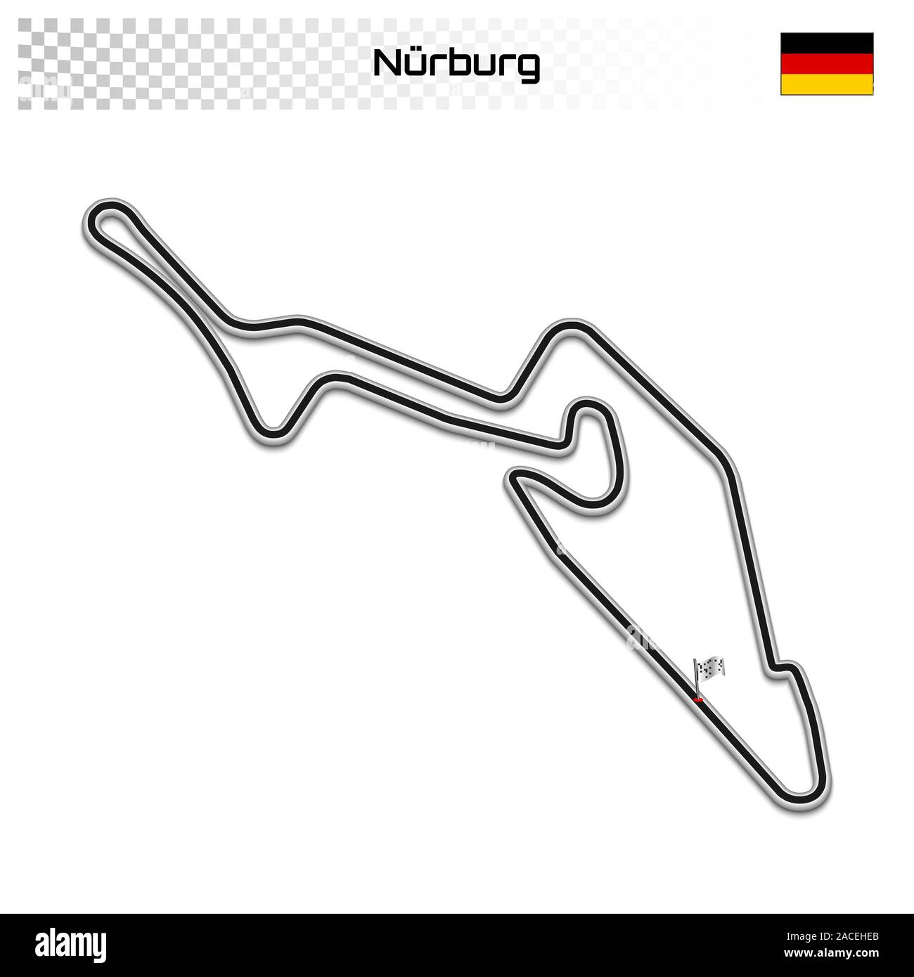 Nurburg circuito per il Motorsport e Autosport. Gran Premio di Germania Race Track. Illustrazione Vettoriale