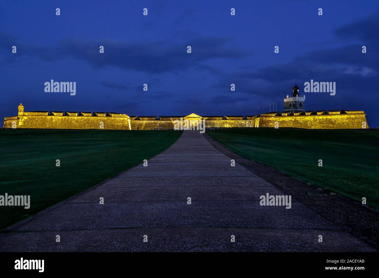 San Felipe del Morro (El Morro) Castello (1540S-1786), il Sito Storico Nazionale di San Juan, la vecchia San Juan, Puerto Rico Foto Stock