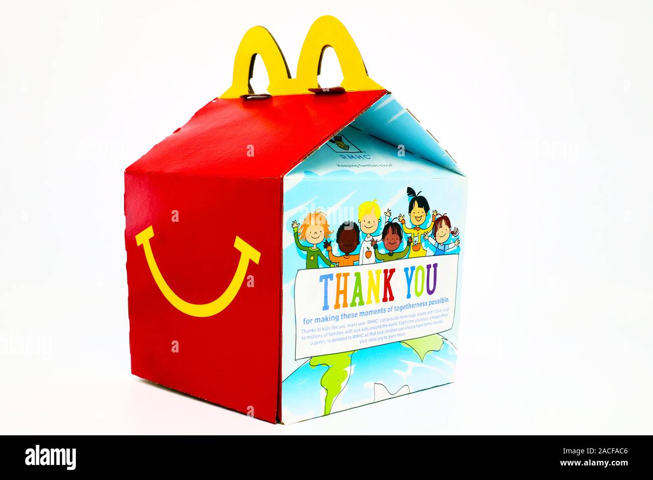 McDonald's Happy Meal scatola di cartone. McDonald's è un ristorante fast food chain Foto Stock