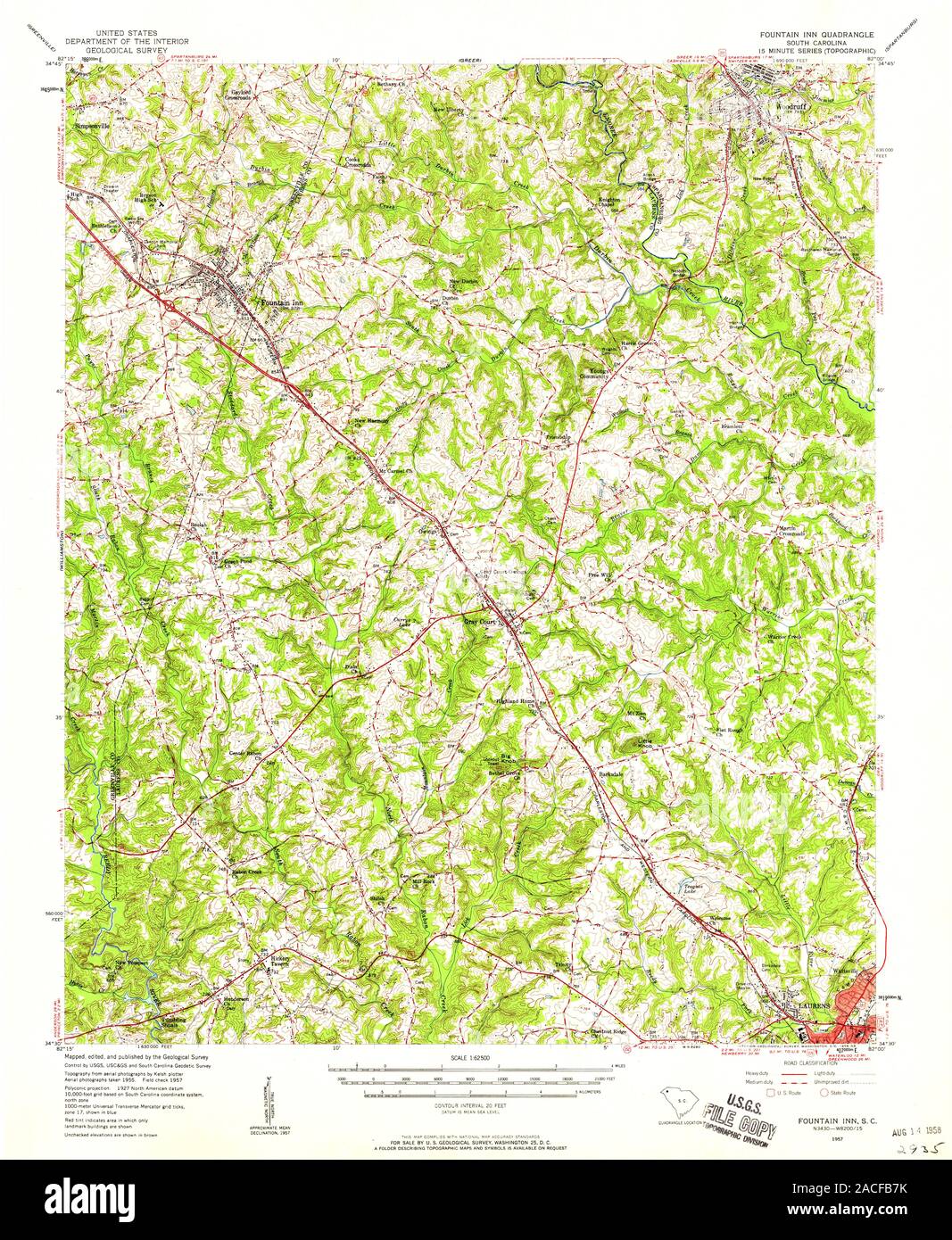 Mappa di fountain inn immagini e fotografie stock ad alta risoluzione ...
