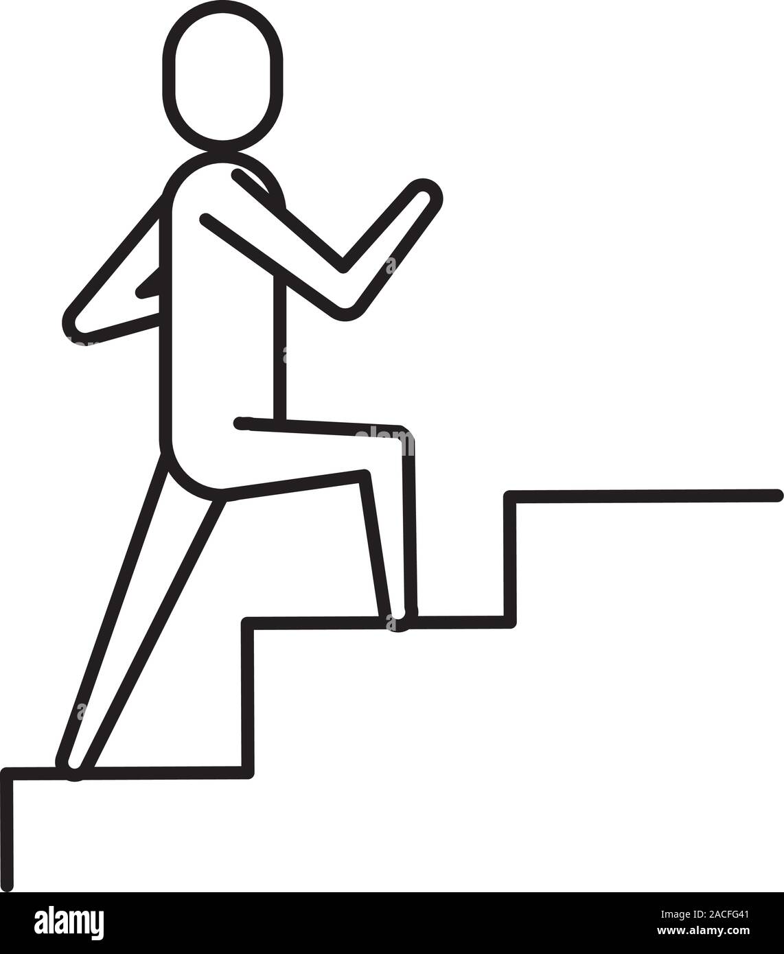 Avatar imprenditore salire le scale, icona Illustrazione Vettoriale