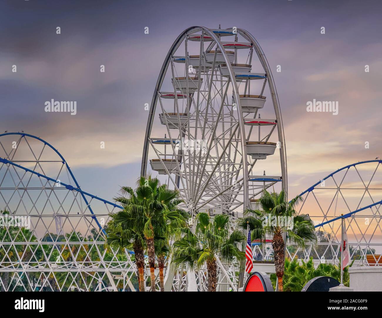 Long Beach ruota panoramica Ferris Foto Stock