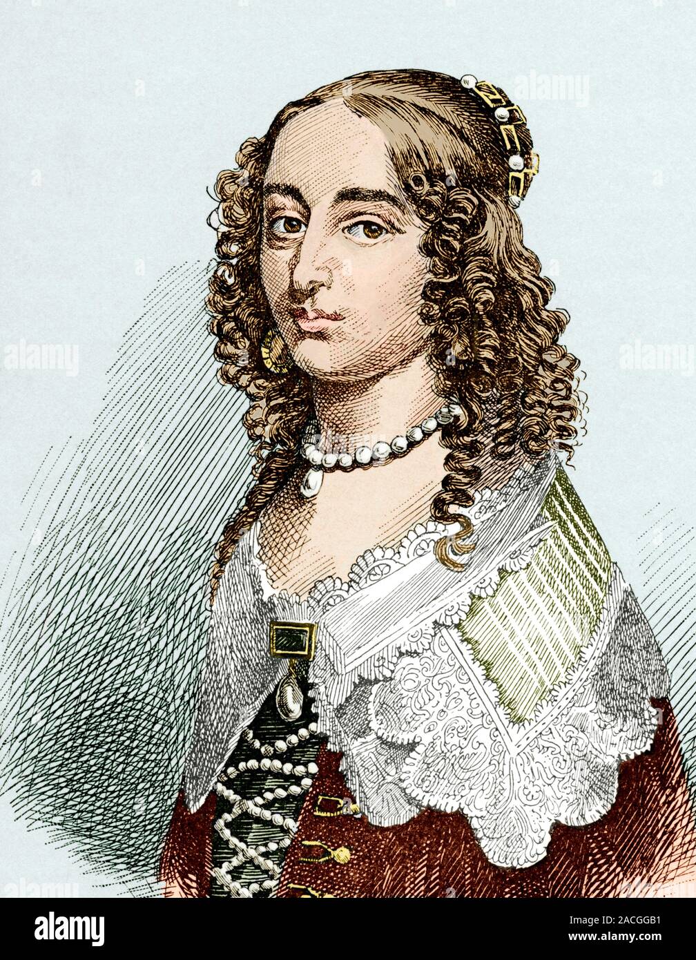 Elisabetta di Boemia, Principessa Palatine (1618-1680), filosofo. Elisabetta era la figlia di Federico V e di Elisabetta Stuart. Ella era highl Foto Stock