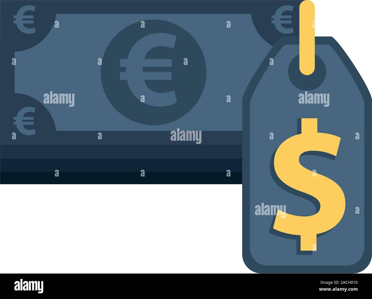 Euro Bills economia denaro con tag Illustrazione Vettoriale