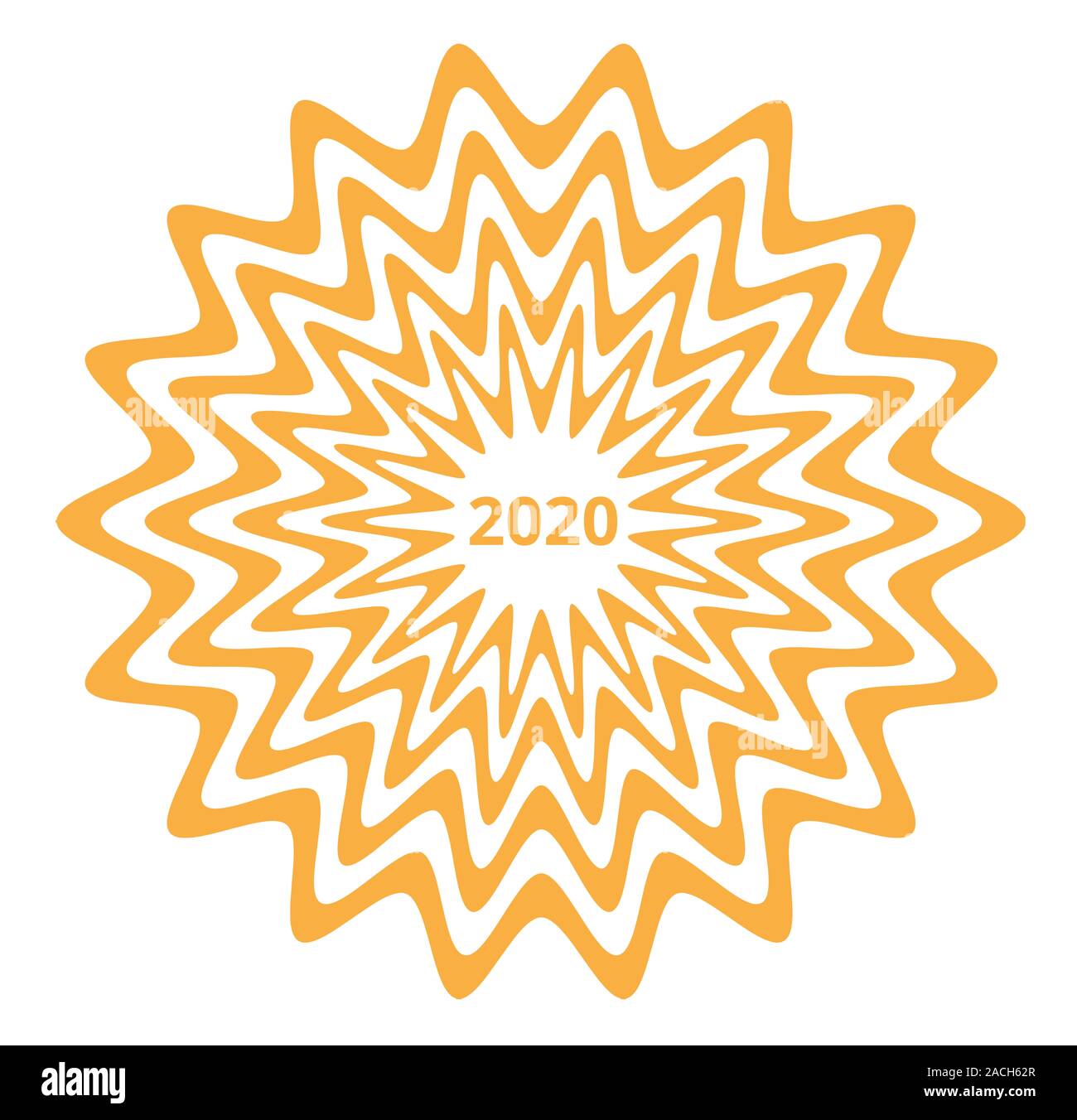 2020: Anno nuovo e di Natale biglietto di auguri con golden star, il simbolo del fiocco di neve. Unico illustrazioni decorative possono essere utilizzate come sfondo, tessuto decorativo pattern. Foto Stock