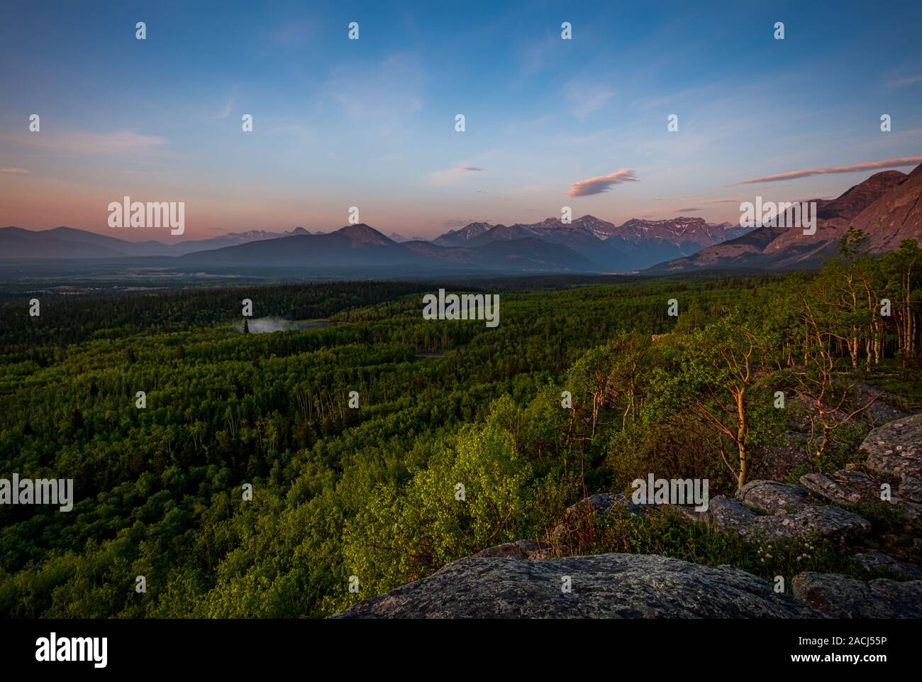 Sunrise Rockies Canadesi Foto Stock