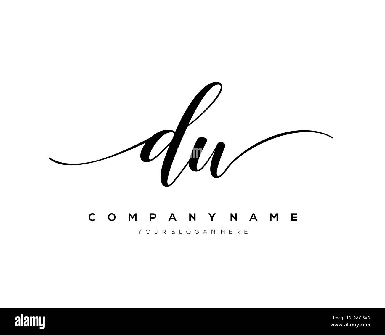 DW lettera iniziale del logo della grafia vettore. Illustrazione Vettoriale