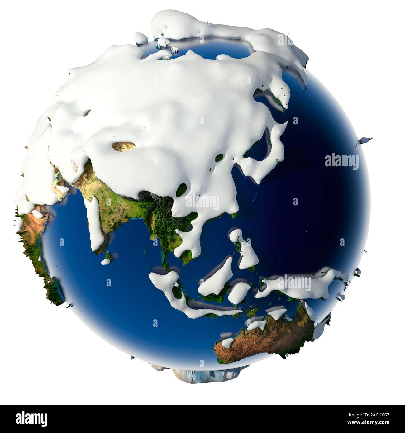 Il pianeta terra è coperto dalla neve derive Foto Stock