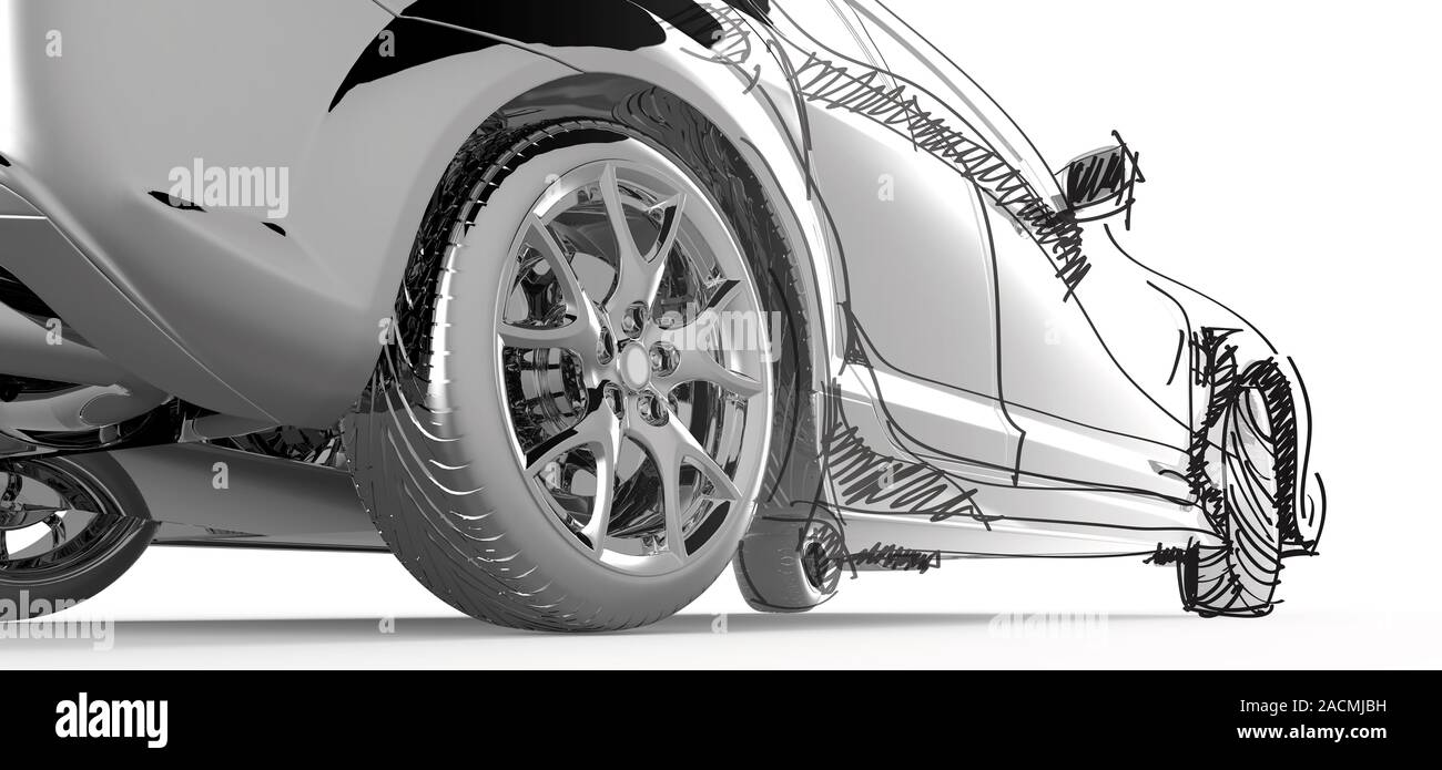 Modello in acciaio inox auto Foto Stock