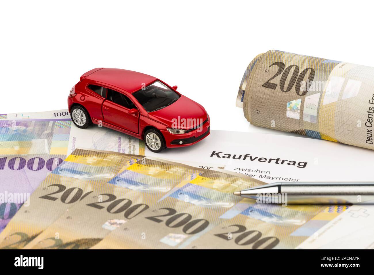 Contratto di vendita di auto nuove Foto Stock