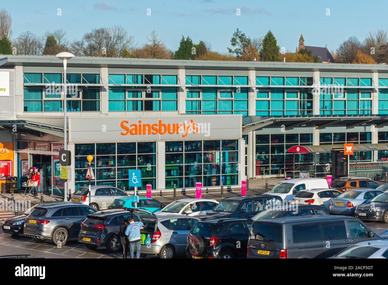 Il supermercato Sainsbury's edificio, Signore Sheldon modo, Ashton-under-Lyne, Tameside, Gtr. Manchester, Inghilterra, Regno Unito Foto Stock