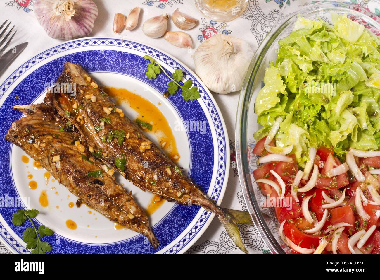 Wahoo grigliate di farina di pesce Foto Stock