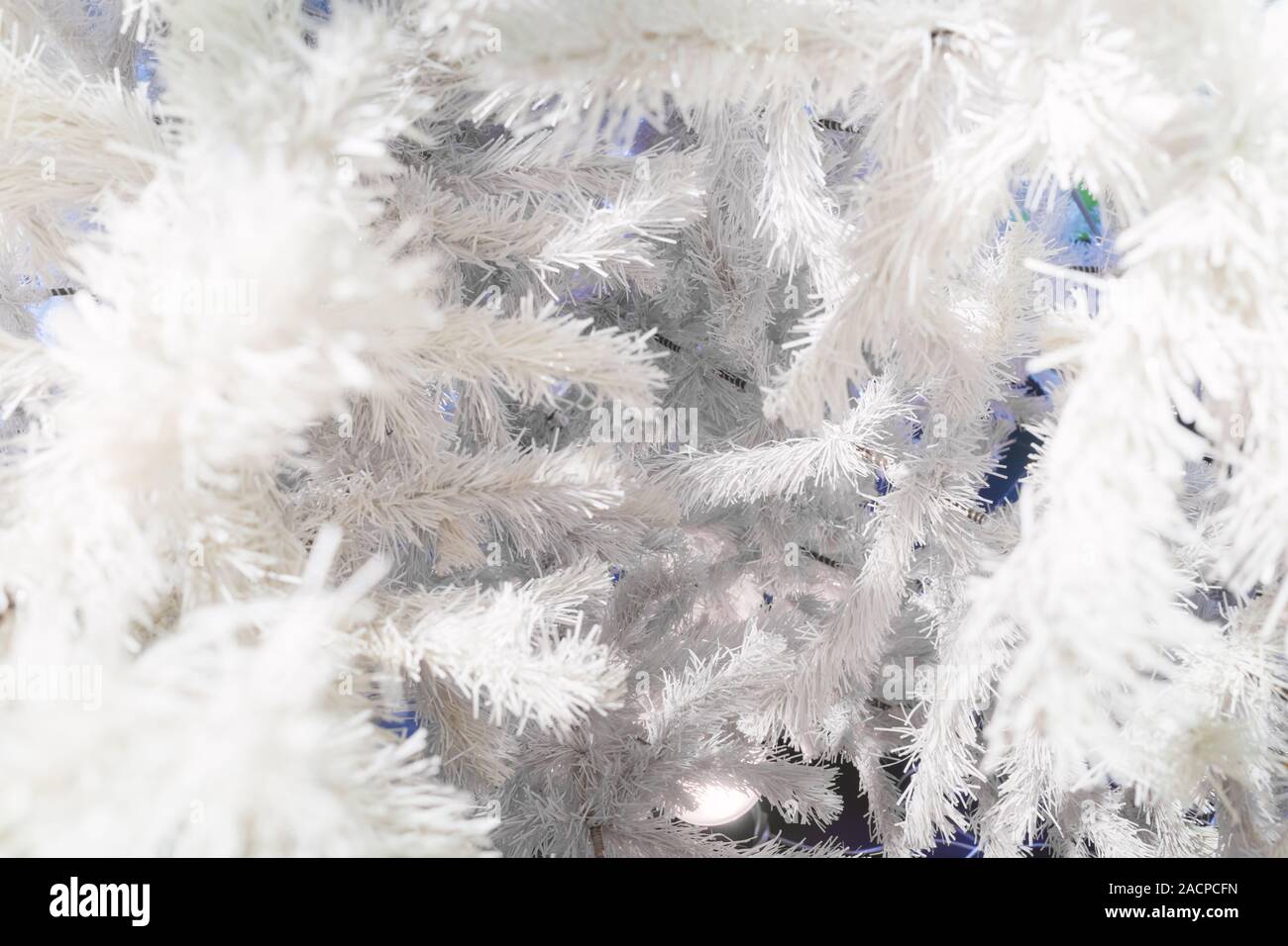 White Christmas tree sfondo texture. Foto Stock