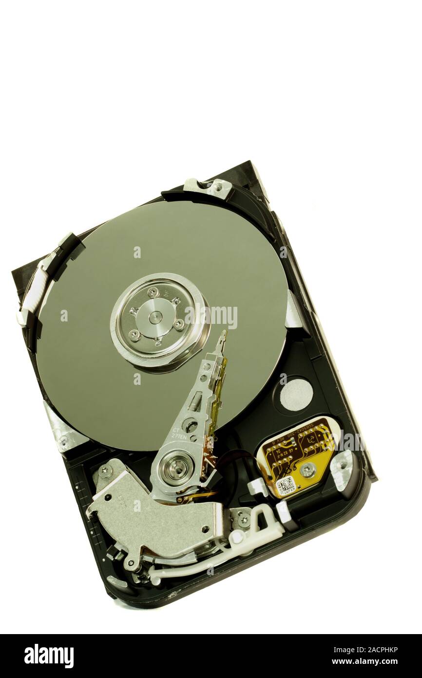 All'interno di un hard disk del computer Foto Stock