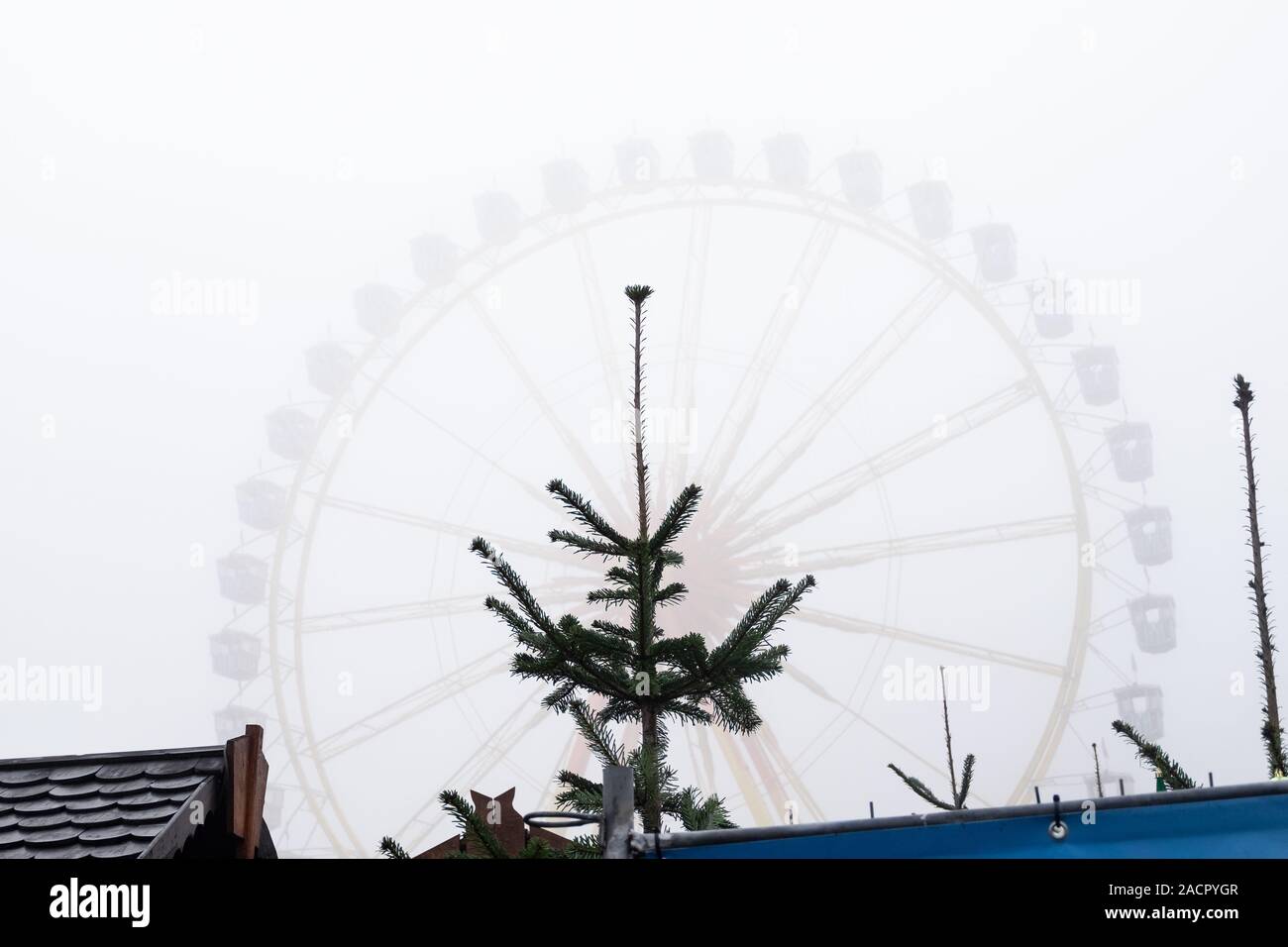 Winterdom im Nebel Foto Stock