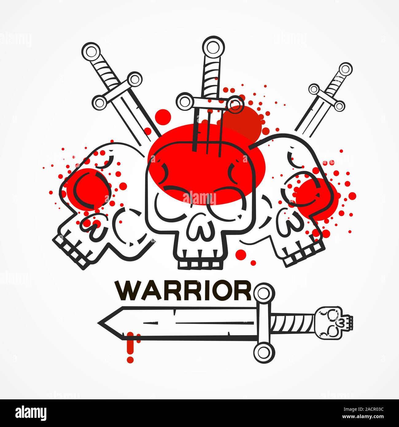 Warrior logo su sfondo bianco. Esercito di sfondo vettoriale. Logo vettoriale modello. Logotipo. Concezione della storia. Icona di storia. Il guerriero spartano vettore. Illustrazione Vettoriale